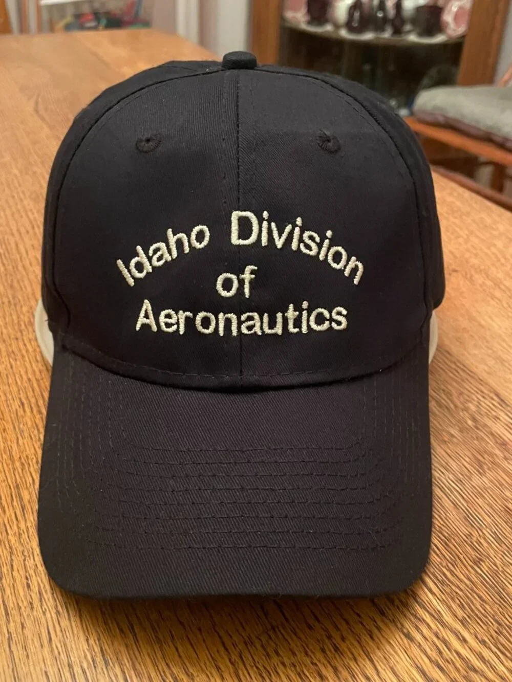 Idaho Division of Aeronautics Black Hook and Loop Baseball Hat Cap